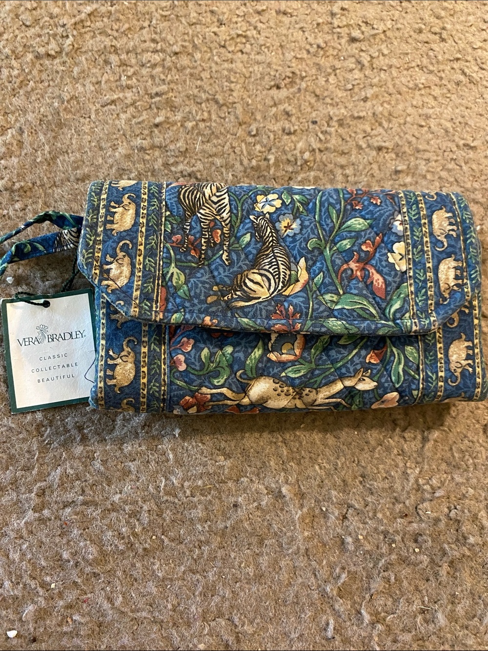 Vera Bradley Blue Floral & Safari Print Quilted Wallet